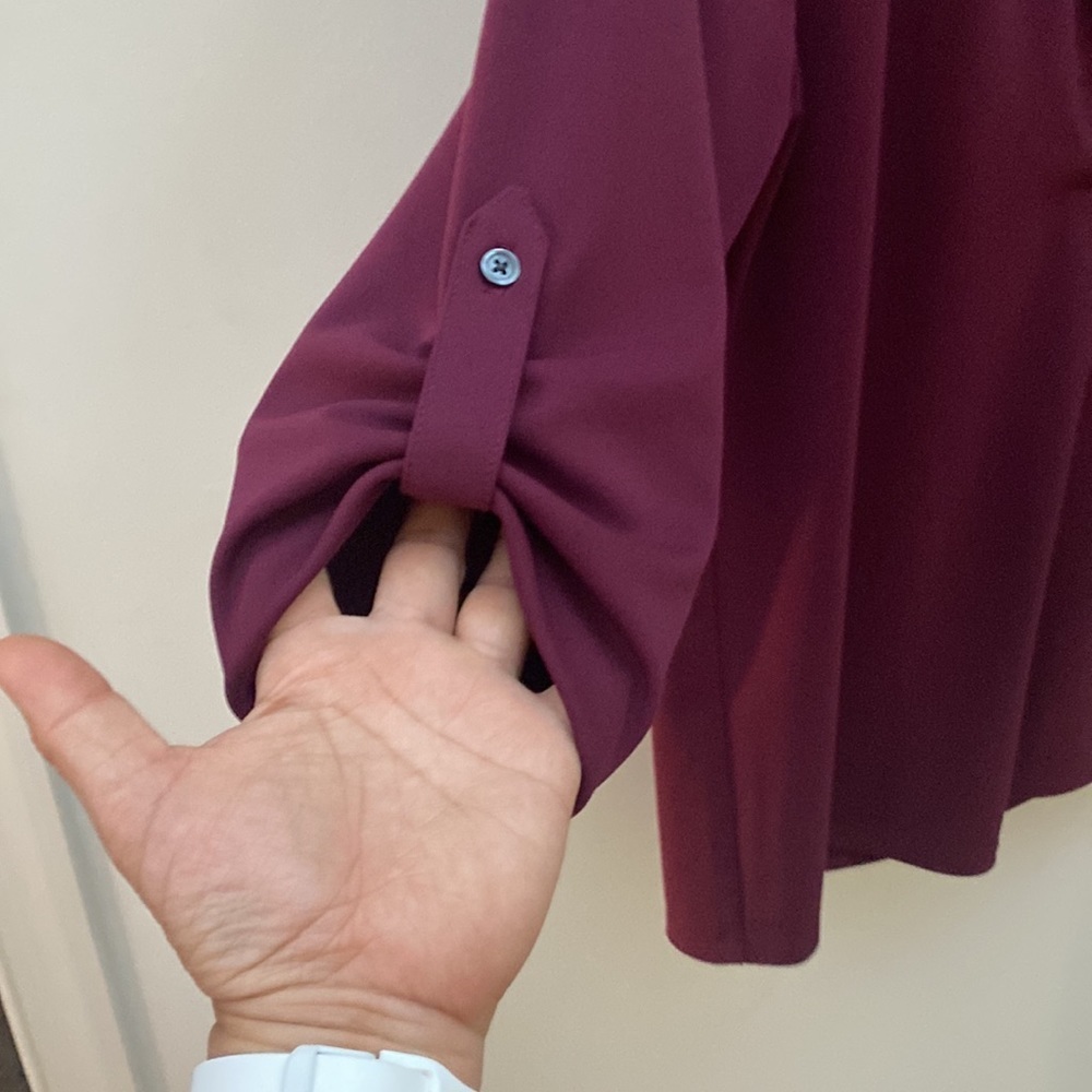 EUC Ann Taylor Factory red blouse in small petite - Picture 5 of 12
